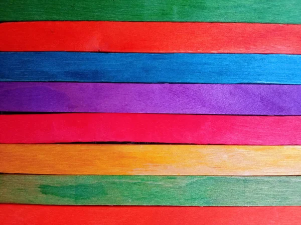 Rainbow Pattren Wood Background Texture Design Stock Photo Colourful Wooden — Foto Stock