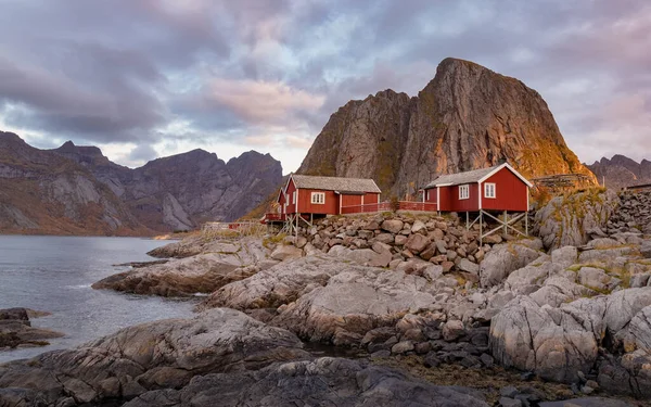 Ilhas Hamnoy Lofoten Noruega. Outono — Fotografia de Stock