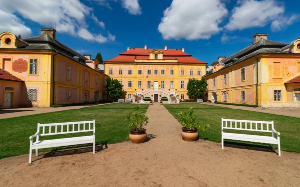 Krasny Dvur Chateau, Boemia settentrionale, Repubblica Ceca, Foto Stock