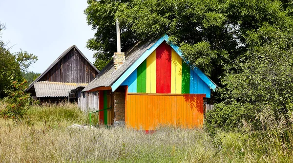 Skandinavische Architektur, ein kleines Haus in der Provinz. — Stockfoto