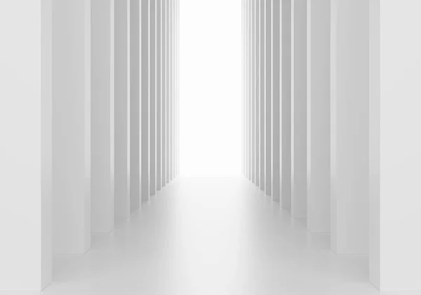 Abstrakt Futuristisk Ljus Korridor Interiör Modern Minimal Bakgrund Rendering — Stockfoto