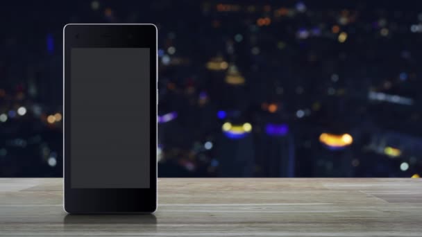 Stunden Service Flachbild Symbol Auf Modernem Smartphone Bildschirm Auf Holztisch — Stockvideo