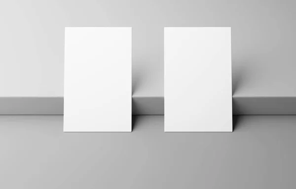 Blank White Business Name Card Mockup Box Podium Rendering — 스톡 사진