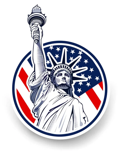 Estatua Libertad Monumento Nueva York Símbolo Libertad Democracia — Vector de stock