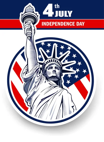 Statue Liberty New York Landmark Symbol Freedom Democracy Fourth July — Archivo Imágenes Vectoriales