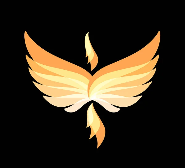 Flying Phoenix Ikone Flamme Und Feuer Adler Falkenvektorbild Vogelemblem Print — Stockvektor