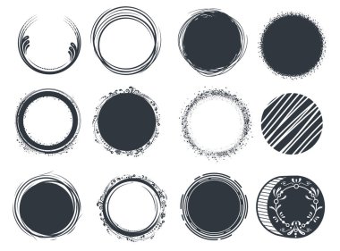 Çiçeksel elementler ve noktalarla çizilmiş el çizimleri. Vektör tasarım ögeleri.