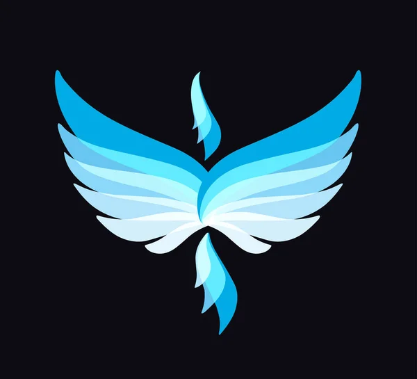 Icono Phoenix Azul Volador Hielo Nieve Águila Imagen Vectorial Halcón — Vector de stock