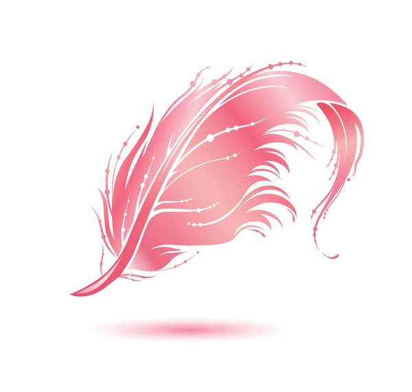 粉红鸟羽毛图标 装饰设计元素隔离在白色背景上 幼儿饰品 时尚装饰的矢量图解 矢量图形