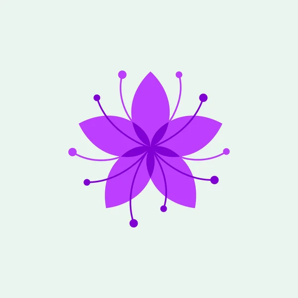 Petal Flower Icons Isolated White Line Style Purple Violet Colors —  Vetores de Stock