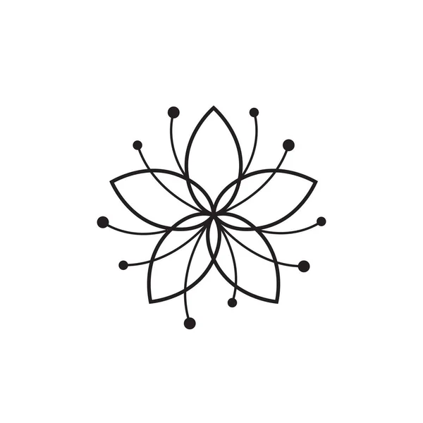 Petal Flower Icon Isolated White Line Style Black White Colors —  Vetores de Stock