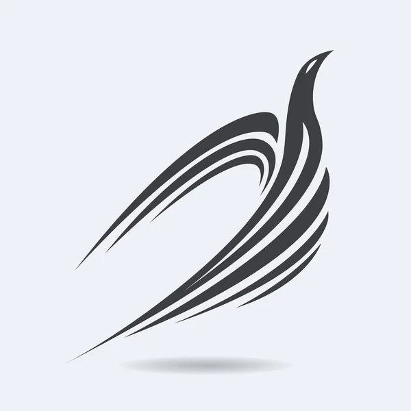 Phoenix Pigeon Avaler Image Silhouette Oiseau Volant Montant Stylisée Couleur — Image vectorielle