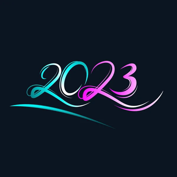 Lettering 2023 Violet Blue Glow 图库插图