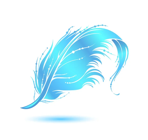 蓝鸟羽毛图标 装饰设计元素隔离在白色背景上 幼儿饰品 时尚装饰的矢量图解 — 图库矢量图片