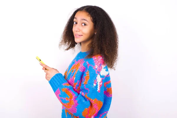 Rear View Photo Portrait African American Teenager Girl Curly Hair — Stock Photo, Image
