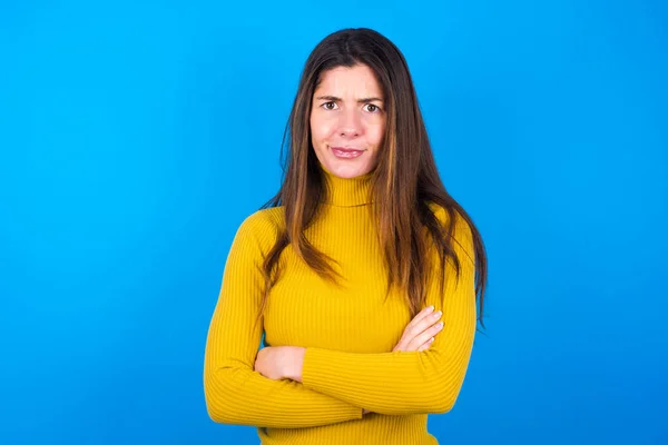 Young Beautiful Woman Wearing Turtleneck Sweater Surprised Face Open Mouth — Stock Photo, Image