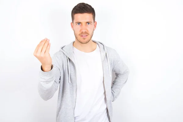 What Hell You Talking Shot Frustrated Young Caucasian Man Wearing — Stock Photo, Image