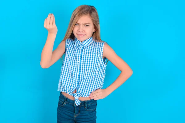 What Hell You Talking Shot Frustrated Little Caucasian Kid Girl — Stockfoto