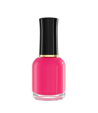 Beyaz arkaplan 3d resimde pembe tırnak süslemesi