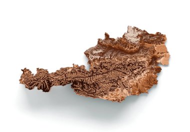 Avusturya haritası eski tarz, kahverengi grafikler eski tarz Vintage tarzında. Yüksek detaylı 3d illüstrasyon