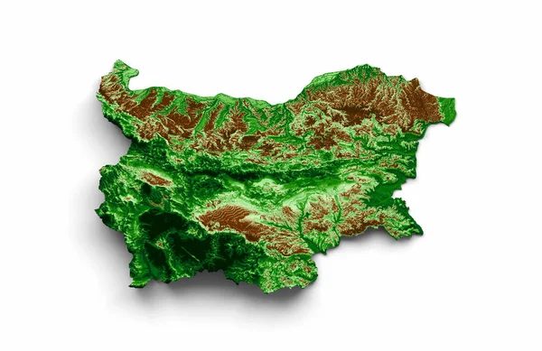 Βουλγαρία Τοπογραφικό Χάρτη Ρεαλιστικό Χάρτη Χρώμα Εικονογράφηση — Φωτογραφία Αρχείου
