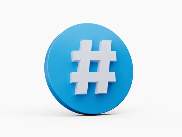 Hashtag Symbol Icon Blue Circle Illustration — Stock Photo, Image