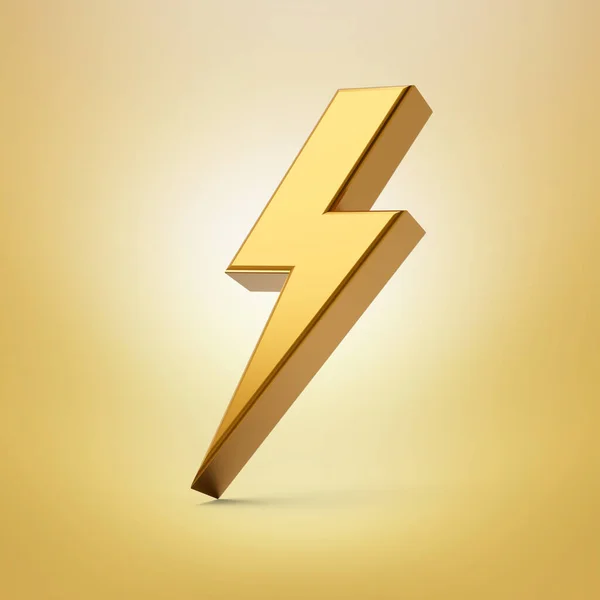 Gold Thunder Icon Illustration Isolated Background — Stock Photo, Image