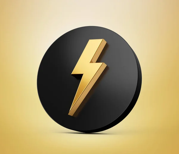 lightning icon logo 3d illustration simple bolt icon