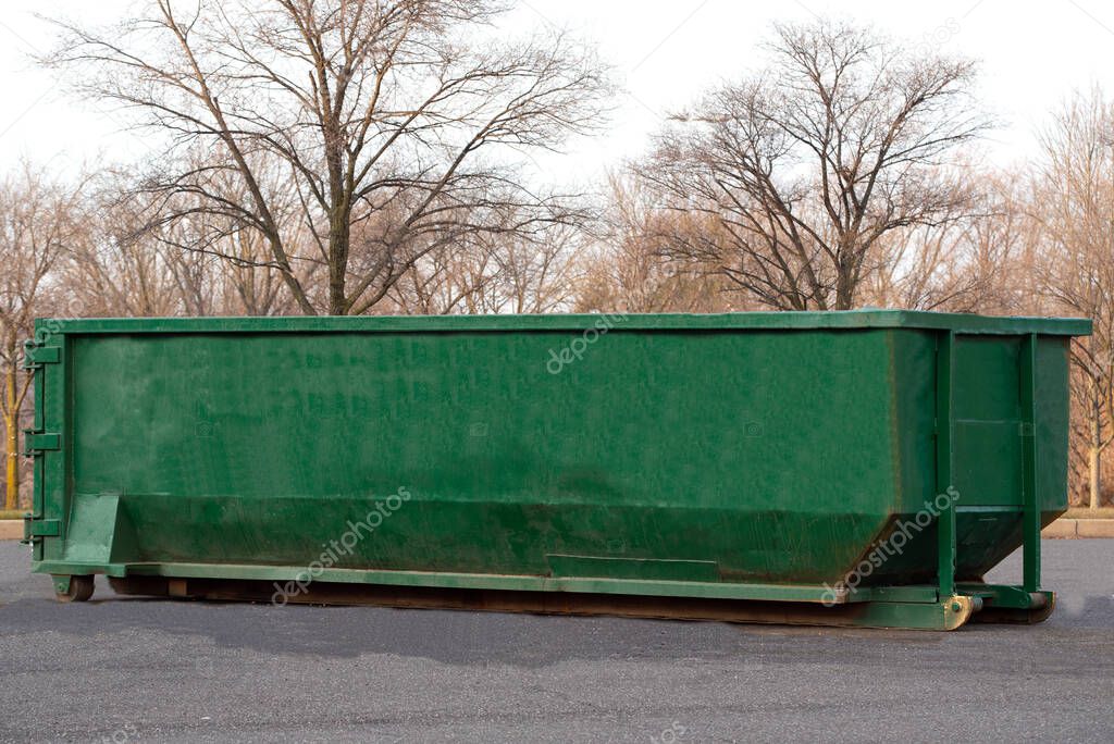 large iron dumpster garbage metal recycle outdoor