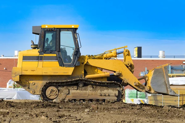 Tractor Construction Site Bulldozer Work Shovel Hydraulic — 스톡 사진
