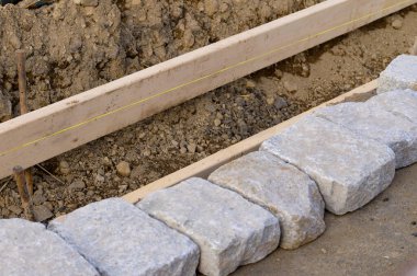 sidewalk curb formwork public cement line level