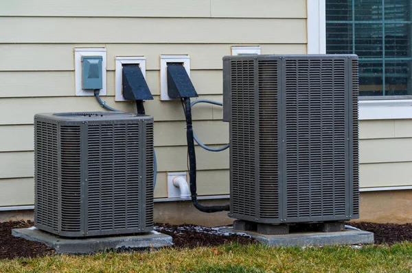 Airconditioning Buurt Van Het Nieuwe Huis Systeem Pomp Koele Ventilator — Stockfoto