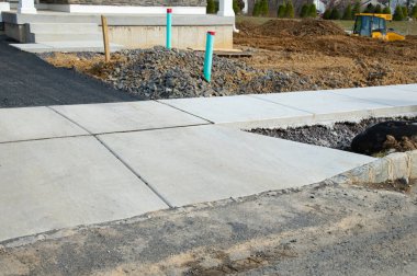 Yeni beton yol kaldırım taşı kaldırım yolu asfaltı