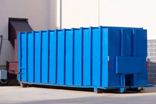 Large Iron Dumpster Garbage Metal Recycle Outdoor Basket Trash Stock Image
