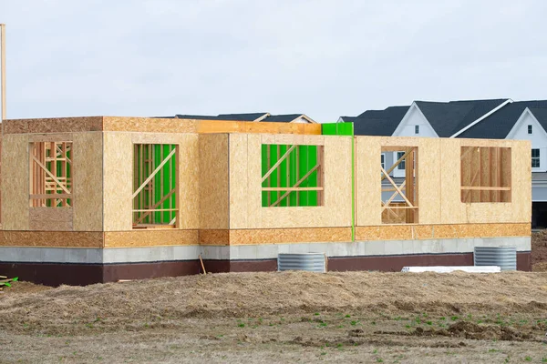 Construction Nouveau Cadre Mural Maison Contreplaqué — Photo