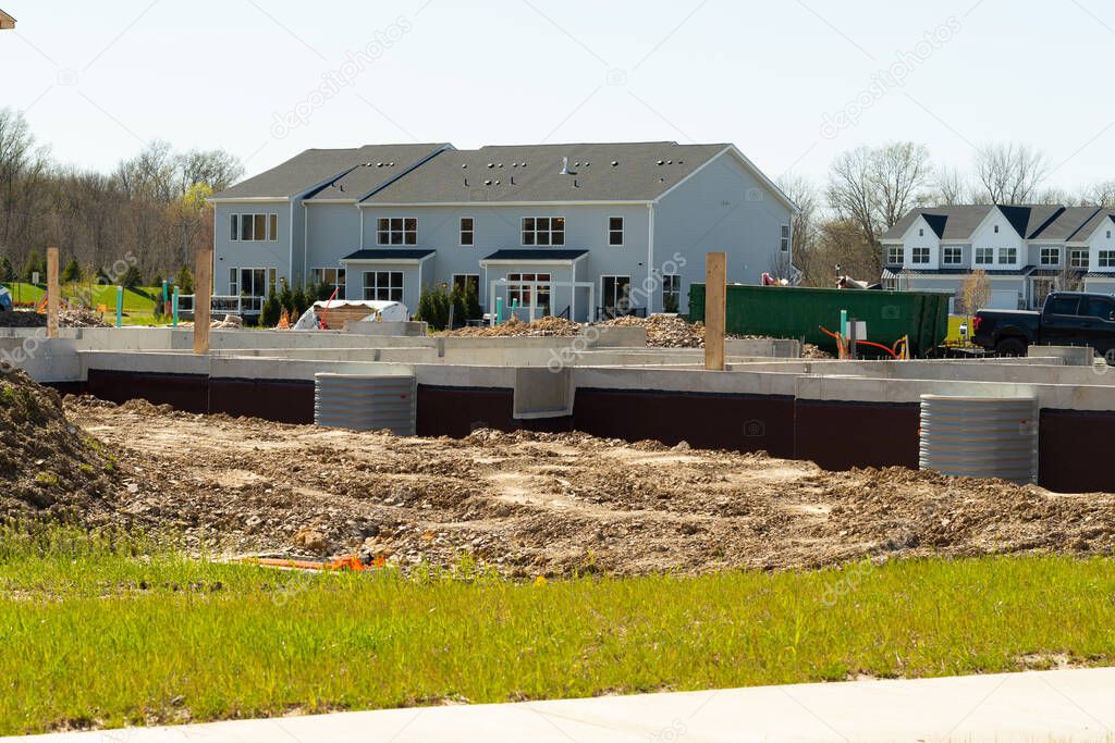 foundation of a new house building industrial real builder