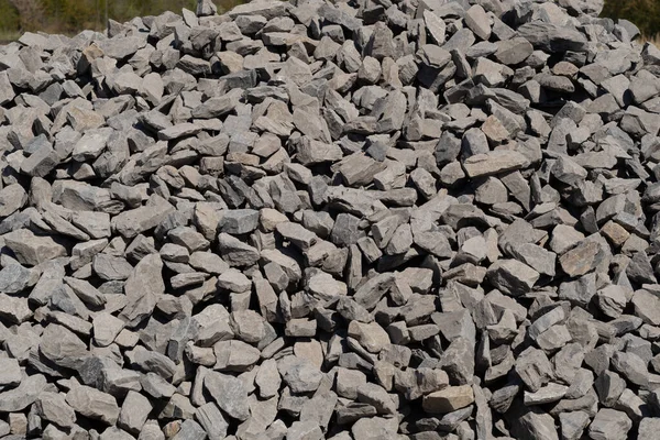 Gnieciony Kamień Tekstura Żwiru Tło Naturalne Szary — Zdjęcie stockowe
