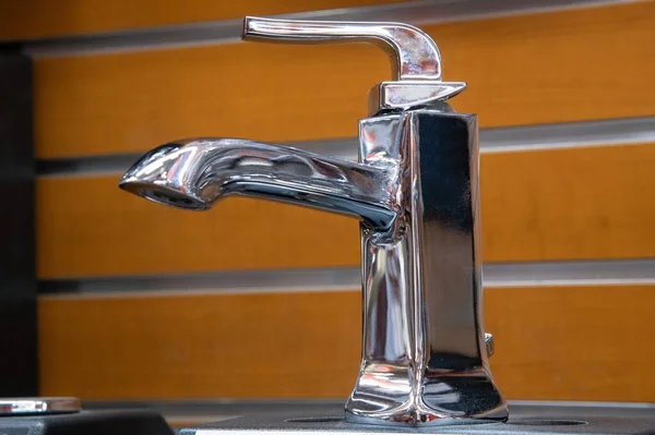 Clean chrome tap — Foto Stock