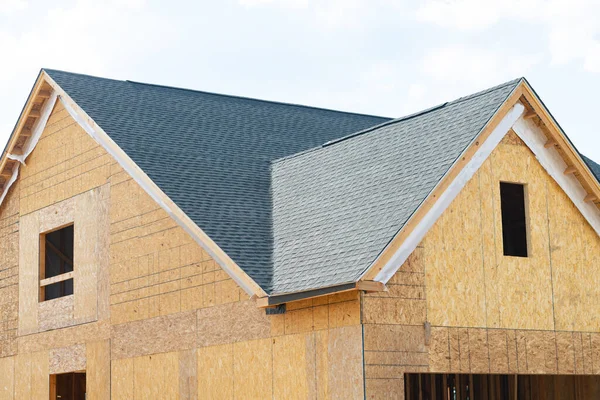 Walls Roof New Plywood House Joist Framework Wooden Industry — Foto de Stock