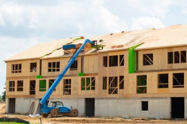 unfinished new plywood apartment wooden modern timber condominimum roof beam
