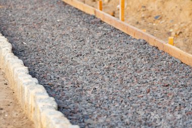 new concrete footpath sidewalk cement street material gray gravel urban walkway material row ground