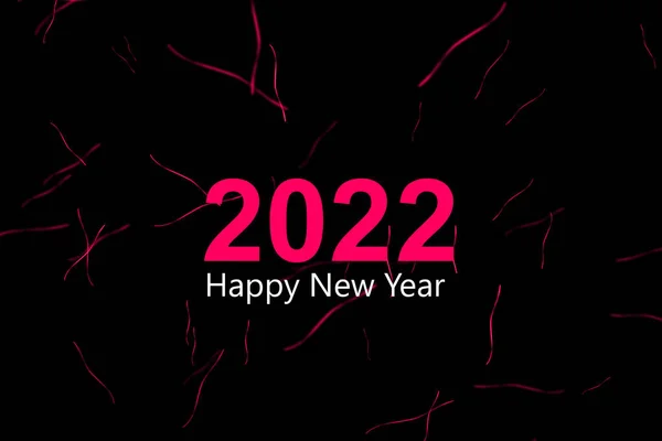New Year Greetings 2022 Black Background — Stock fotografie