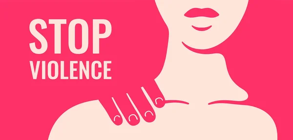 İnsan vücudunda siluet bir el - Şiddeti durdurun