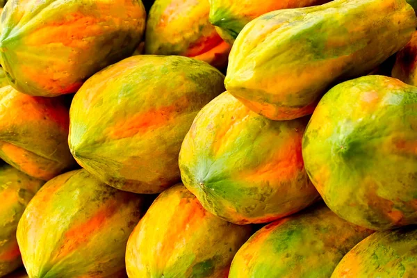 Frutas Frescas Mamão Uma Loja — Fotografia de Stock