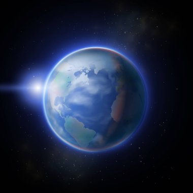 An illustration of the glowing earth