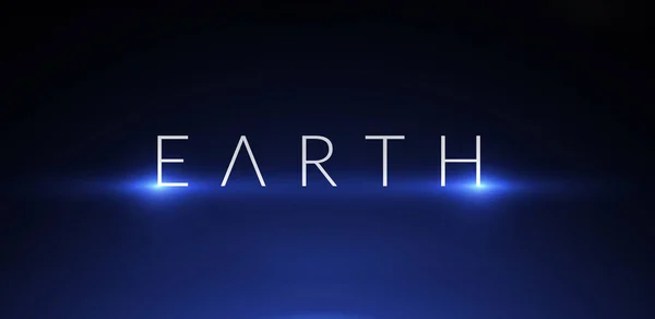 Mavi arkaplanda Dünya kelimesinin tipografisi