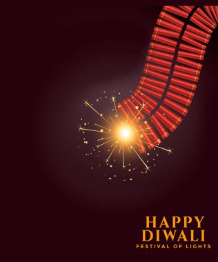Havai fişeklerle Diwali kutlaması - Mutlu Diwali