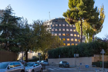 Madrid, İspanya - 17 Kasım 2021: İspanya Anayasa Mahkemesi Dış İşleri.