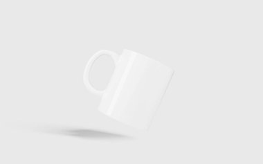 Düzenlenebilir arkaplan rengine sahip minimalist gerçekçi kahve fincanı modeli