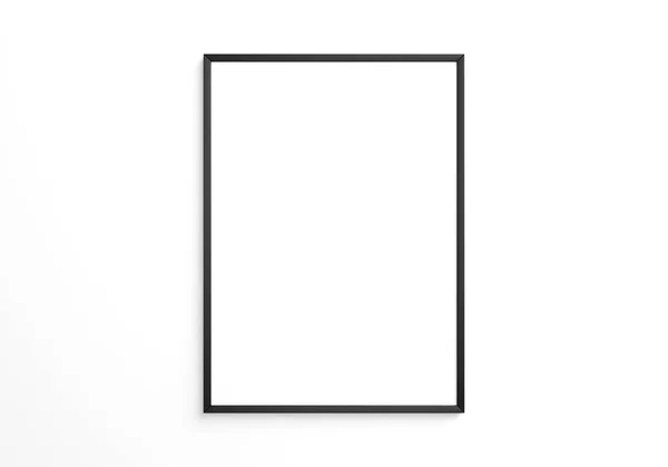Beyaz Duvarda Siyah Bir Çerçeve Modeli Var Oluşturma — Stok fotoğraf